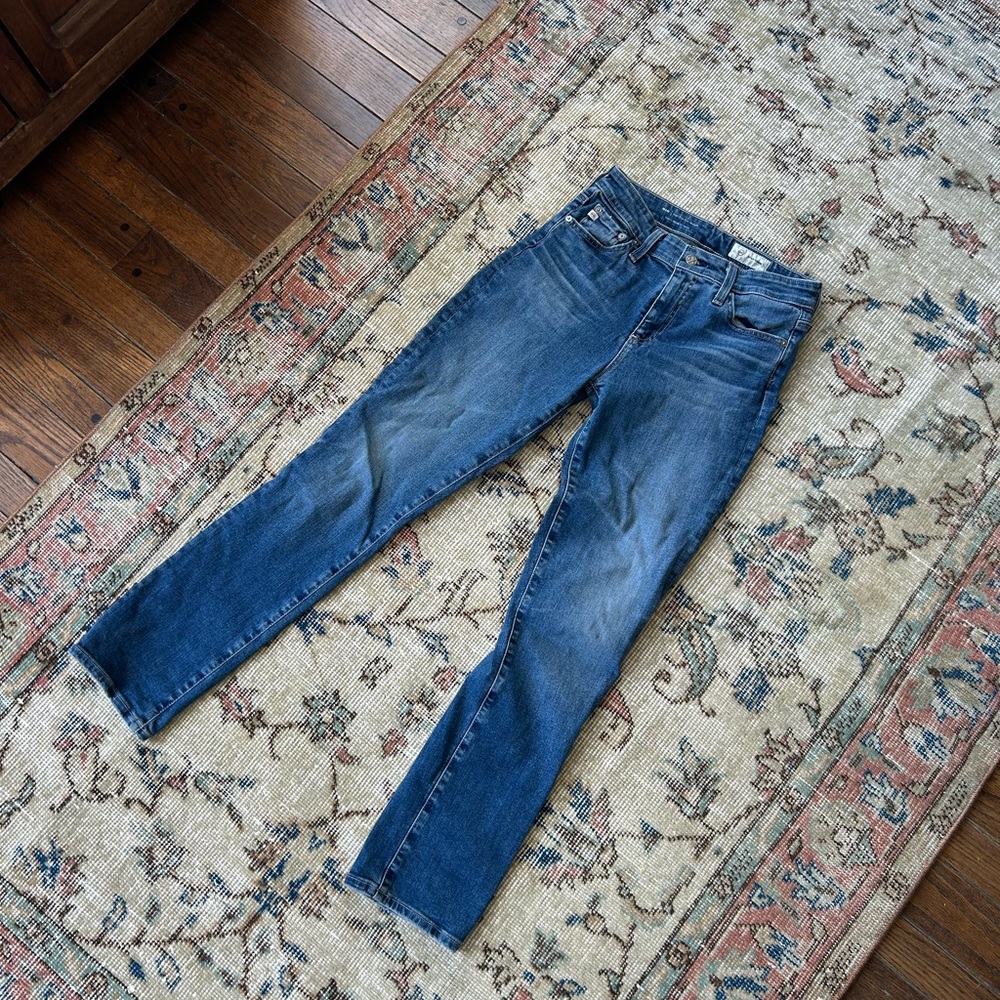 Mari High Rise Slim Straight AG Adriano Gdschmied Blue Jeans